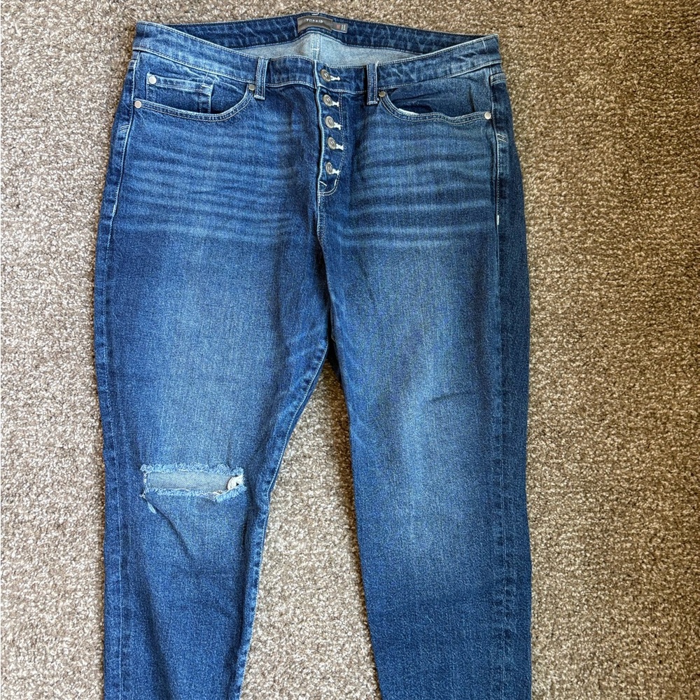Classic Blue Women's Jeans with Button Fly